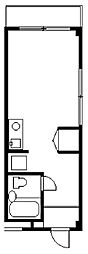 エクセルピア東ケ丘 ワンルームの間取図画像
