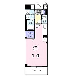 サンクレール北花田 ワンルームの間取図画像