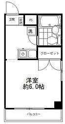 メゾン・ド・別所 3階1Kの間取り