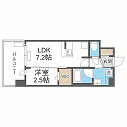 グランフォアハカタマークプレイス 1LDKの間取図画像