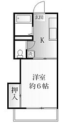 ハイム栄 1Kの間取図画像