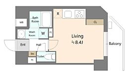 アリビス本郷三丁目 3階ワンルームの間取り