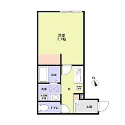 ＰＨＯＳ八王子 1階1Kの間取り