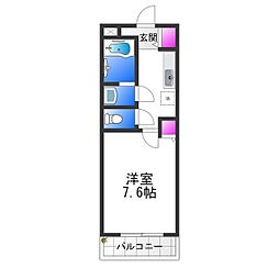 エアリーメゾン加美東 1Kの間取図画像