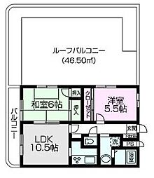 メゾン・ドゥ・舞 3階2LDKの間取り