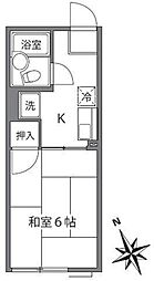 シティハイムオリエンタル 2DKの間取図画像