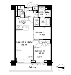 ParkAxis辰巳STAGE 2LDKの間取図画像