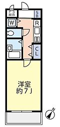 グランヴァン新宿柏木 1Kの間取図画像