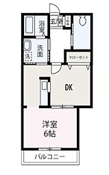 ベルメゾンヨシダ 3階1DKの間取り