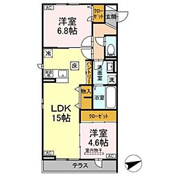 ウィル カノア 2LDKの間取図画像