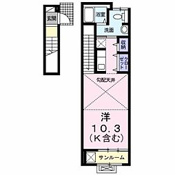 ラフレシール別所 2階ワンルームの間取り