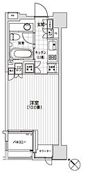 カスタリア銀座 4階ワンルームの間取り