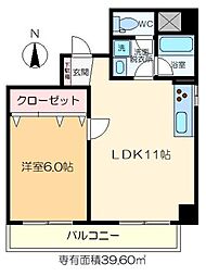 ノートス扇橋 306 3階1LDKの間取り