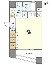 プラティーク新宿ウエスト ワンルームの間取図画像