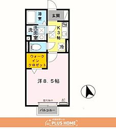 ソレアードi 1Kの間取図画像