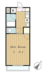 小田急小田原線 相模大野駅 徒歩4分の賃貸マンション 4階1Kの間取り