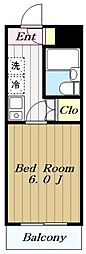 檜の森ハイツ 1Kの間取図画像