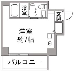 コアハイム八王子 2階ワンルームの間取り
