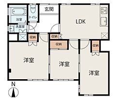 ライズホーム西武立川 1階3LDKの間取り
