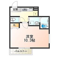 フジパレス堺鳳東6番館 1Kの間取図画像