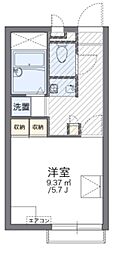 レオパレスティンカーベル(40029) 2階1Kの間取り