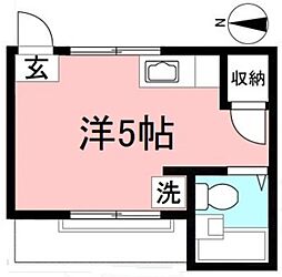 京王線 千歳烏山駅 徒歩18分の賃貸アパート 1階ワンルームの間取り