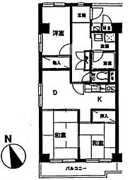 ANEMOS天王町コーポ 3DKの間取図画像