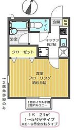サニーコート北葛西4 1Kの間取図画像
