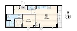 FINO442 2階1LDKの間取り