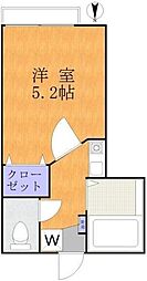 JR横須賀線 武蔵小杉駅 徒歩8分の賃貸アパート 2階1Kの間取り