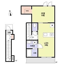 Forest maison 百合 1LDKの間取図画像