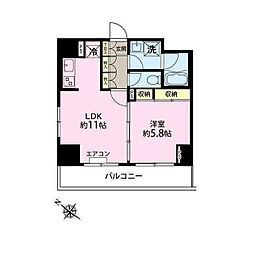 ベェルヴェル稲城 6階1LDKの間取り
