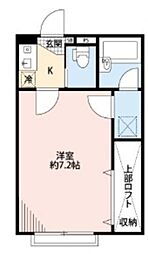 都営新宿線 船堀駅 徒歩14分の賃貸アパート 2階1Kの間取り