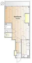 ハナブサマンション 1Kの間取図画像