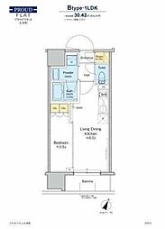 プラウドフラット大井町 13階1LDKの間取り