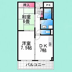 リベラル・アージ 2DKの間取図画像