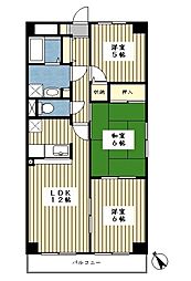 シャルマン吉田ビル 3LDKの間取図画像