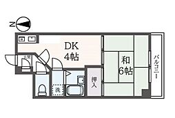 ノースランド・国立ノースランド・ビル 1DKの間取図画像
