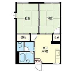 Ｔ・ＮハイツＡ 1階2DKの間取り