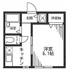アンソレイユ 2階1Kの間取り