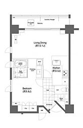 プライムアーバン目黒大橋ヒルズ 8階1LDKの間取り