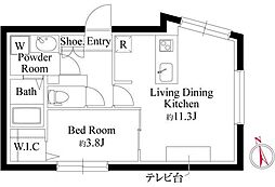 メモラ椎名町 1LDKの間取図画像