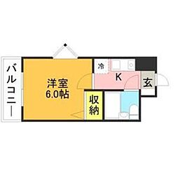 メゾン・ド・クレマン 1Kの間取図画像