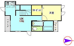 スクウェア大泉学園2 1LDKの間取図画像