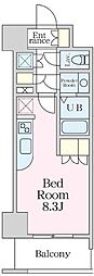 エスティメゾン大井仙台坂 ワンルームの間取図画像