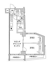 ティモーネ　プレミアム東十条 2階2LDKの間取り