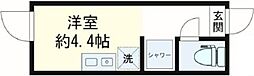 メテオール 1階ワンルームの間取り