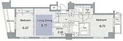 ガラ・グランディ日本橋 2LDKの間取図画像