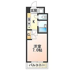 エストゥディオ・アヴァンサル 1Kの間取図画像