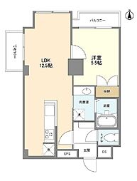 ベルファン西麻布 2階1LDKの間取り